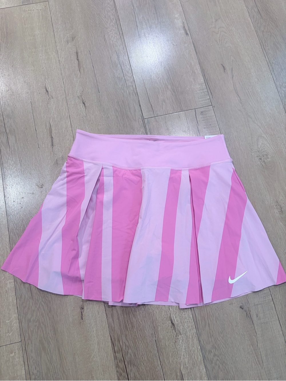 Nike Pink Two-Tone Striped Skater Skirt